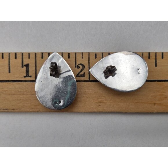 Sterling Silver & Pink Stone Teardrop Earrings Classic BOHO Vintage - Picture 7 of 10